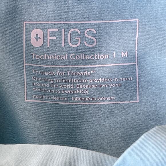 Figs Womens Catarina One Pocket Scrub Top Medium Blue Nursing Medical ER - Picture 4 of 12